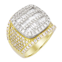 Thumbnail for MEN'S RING 4 CT ROUND/BAGUETTE  DIAMOND 10K YELLOW/WHITE GOLD