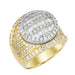 MEN'S RING 4 CT ROUND/BAGUETTE  DIAMOND 10K YELLOW/WHITE GOLD