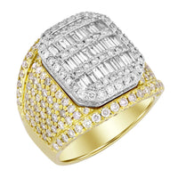 Thumbnail for MEN'S RING 4 1/6 CT ROUND/BAGUETTE DIAMOND 10K YELLOW/WHITE GOLD