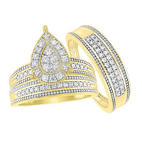 Thumbnail for LADIES TRIO SET 1/2 CT ROUND DIAMOND 10K YELLOW GOLD