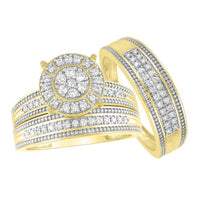 Thumbnail for LADIES TRIO SET 1/2 CT ROUND DIAMOND 10K YELLOW GOLD