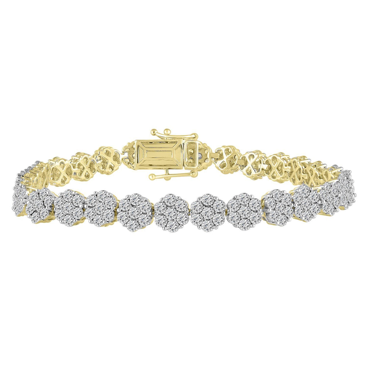 LADIES BRACELET 2 CT ROUND DIAMOND 10K YELLOW GOLD