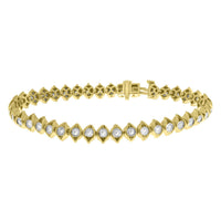 Thumbnail for LADIES BRACELET 3 CT ROUND DIAMOND 14K YELLOW GOLD