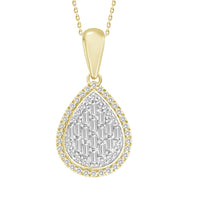 Thumbnail for LADIES PENDANT 1/3 CT ROUND/BAGUETTE DIAMOND 10K YELLOW GOLD