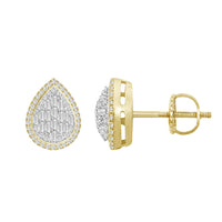 Thumbnail for LADIES EARRING 1/2 CT ROUND/BAGUETTE DIAMOND 10K YELLOW GOLD