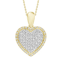 Thumbnail for LADIES PENDANT 1/3 CT ROUND/BAGUETTE DIAMOND 10K YELLOW GOLD