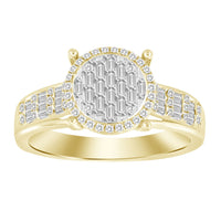 Thumbnail for LADIES RING 1/3 CT ROUND/BAGUETTE DIAMOND 10K YELLOW GOLD