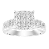 Thumbnail for LADIES RING 1/3 CT ROUND/BAGUETTE DIAMOND 10K WHITE GOLD
