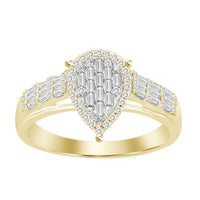 Thumbnail for LADIES RING 1/3 CT ROUND/BAGUETTE DIAMOND 10K YELLOW GOLD
