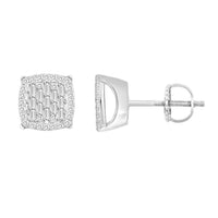 Thumbnail for LADIES EARRING 1/3 CT ROUND/BAGUETTE DIAMOND 10K WHITE GOLD