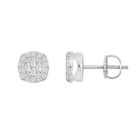 Thumbnail for LADIES EARRING 1/6 CT ROUND/BAGUETTE DIAMOND 10K WHITE GOLD