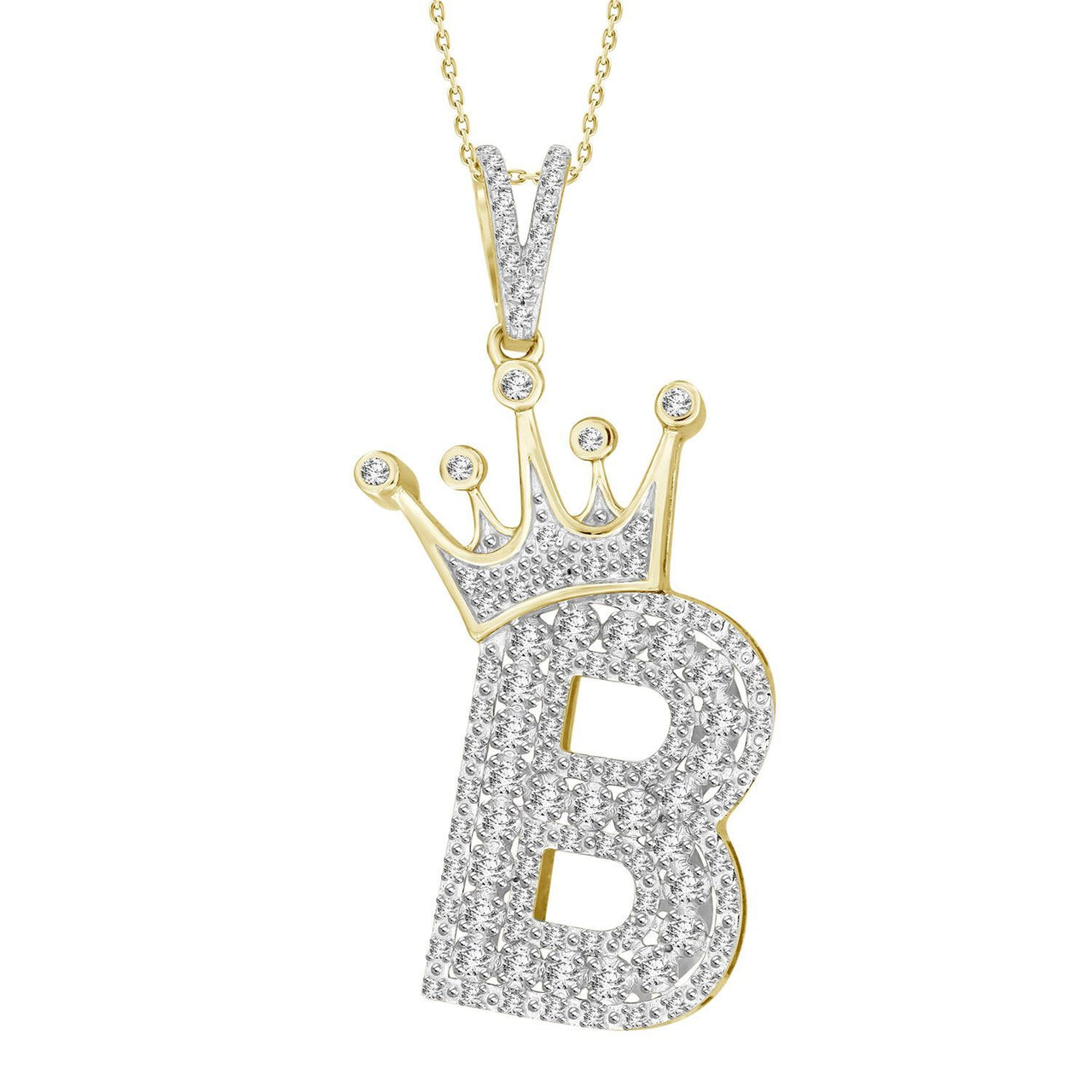 MEN'S CHARM 3/8 CT ROUND DIAMOND 10K YELLOW GOLD