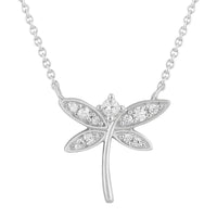Thumbnail for LADIES NECKLACE 1/10 CT ROUND DIAMOND 10K WHITE GOLD