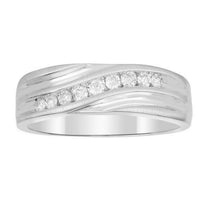 Thumbnail for MEN'S RING 1/4 CT ROUND DIAMOND 14K WHITE GOLD
