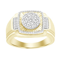 Thumbnail for MEN'S RING 1/2 CT ROUND DIAMOND 10K YELLOW GOLD