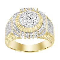 Thumbnail for MEN'S RING 1 CT ROUND DIAMOND 10K YELLOW GOLD