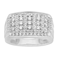 Thumbnail for MEN'S RING 1 CT ROUND DIAMOND 10K WHITE GOLD