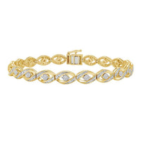 Thumbnail for LADIES BRACELET 1/4 CT ROUND DIAMOND SILVER YELLOW PLATED