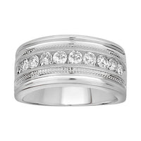 Thumbnail for MEN'S RING 1 CT ROUND DIAMOND 14K WHITE GOLD