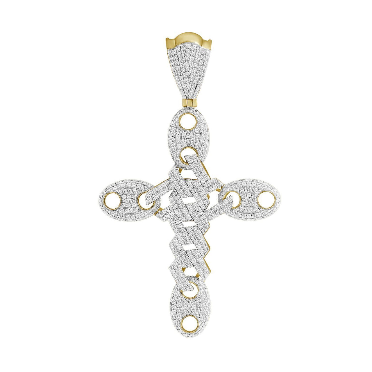 MEN'S CHARM 1 CT ROUND DIAMOND 10K YELLOW GOLD