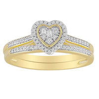 Thumbnail for LADIES BRIDAL RING SET 1/6 CT ROUND/BAGUETTE DIAMOND 10K YELLOW GOLD