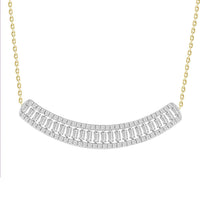 Thumbnail for LADIES NECKLACE 1/3 CT ROUND/BAGUETTE DIAMOND 10K YELLOW GOLD