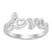 LADIES RING 1/10 CT ROUND DIAMOND 10K WHITE GOLD