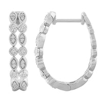 Thumbnail for LADIES HOOPS 1/5 CT ROUND DIAMOND 10K WHITE GOLD