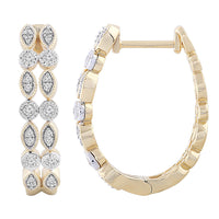 Thumbnail for LADIES HOOPS 1/5 CT ROUND DIAMOND 10K YELLOW GOLD