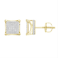 Thumbnail for MEN'S EARRING 1/4 CT ROUND DIAMOND SILVER YELLOW PLATING