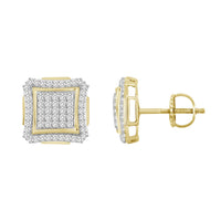 Thumbnail for MEN'S EARRING 1/3 CT ROUND DIAMOND SILVER YELLOW PLATING