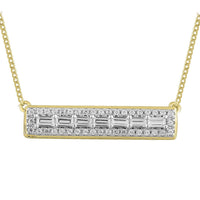 Thumbnail for LADIES NECKLACE 1/4 CT ROUND/BAGUETTE DIAMOND 10K YELLOW GOLD