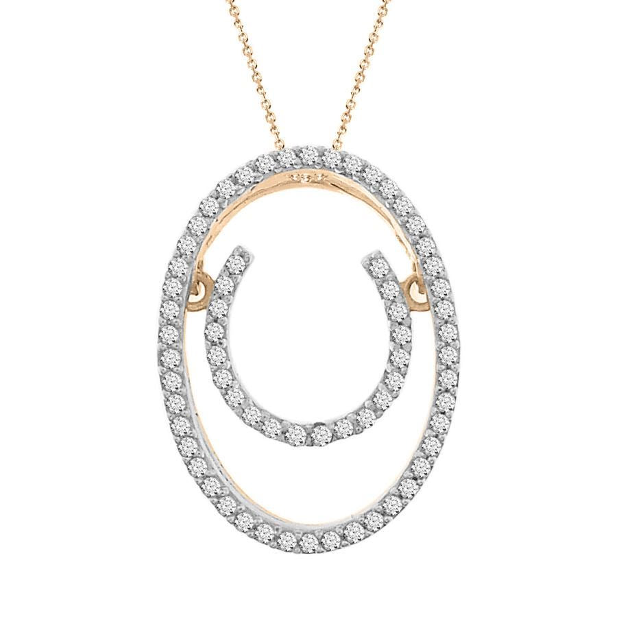 LADIES PENDANT 1/5 CT ROUND DIAMOND 10K WHITE/ROSE GOLD
