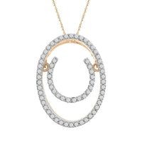 Thumbnail for LADIES PENDANT 1/5 CT ROUND DIAMOND 10K WHITE/ROSE GOLD