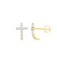 Thumbnail for UNISEX EARRINGS 1/6 CT ROUND DIAMOND 10K YELLOW GOLD