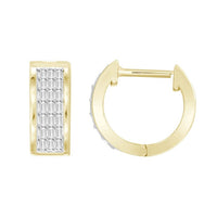Thumbnail for LADIES HOOPS 1/4 CT BAGUETTE DIAMOND 10K YELLOW GOLD