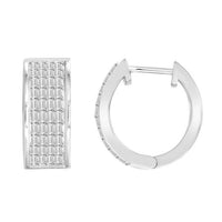 Thumbnail for LADIES HOOPS 1/2 CT BAGUETTE DIAMOND 10K WHITE GOLD