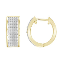 Thumbnail for LADIES HOOPS 1/2 CT BAGUETTE DIAMOND 10K YELLOW GOLD