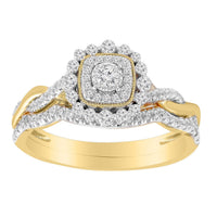 Thumbnail for LADIES BRIDAL RING SET 1/2 CT ROUND DIAMOND 10K YELLOW GOLD