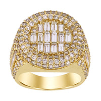 Thumbnail for MEN'S RING 5 CT ROUND/BAGUETTE DIAMOND 14K YELLOW GOLD
