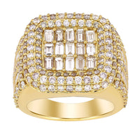 Thumbnail for MEN'S RING 5 CT ROUND/BAGUETTE DIAMOND 10K YELLOW GOLD