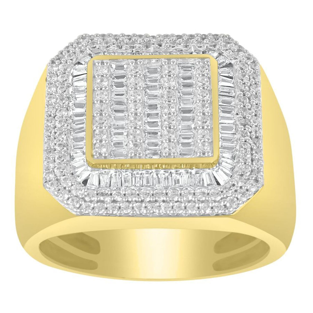 MEN'S RING 1/2 CT ROUND DIAMOND 10K YELLOW GOLD