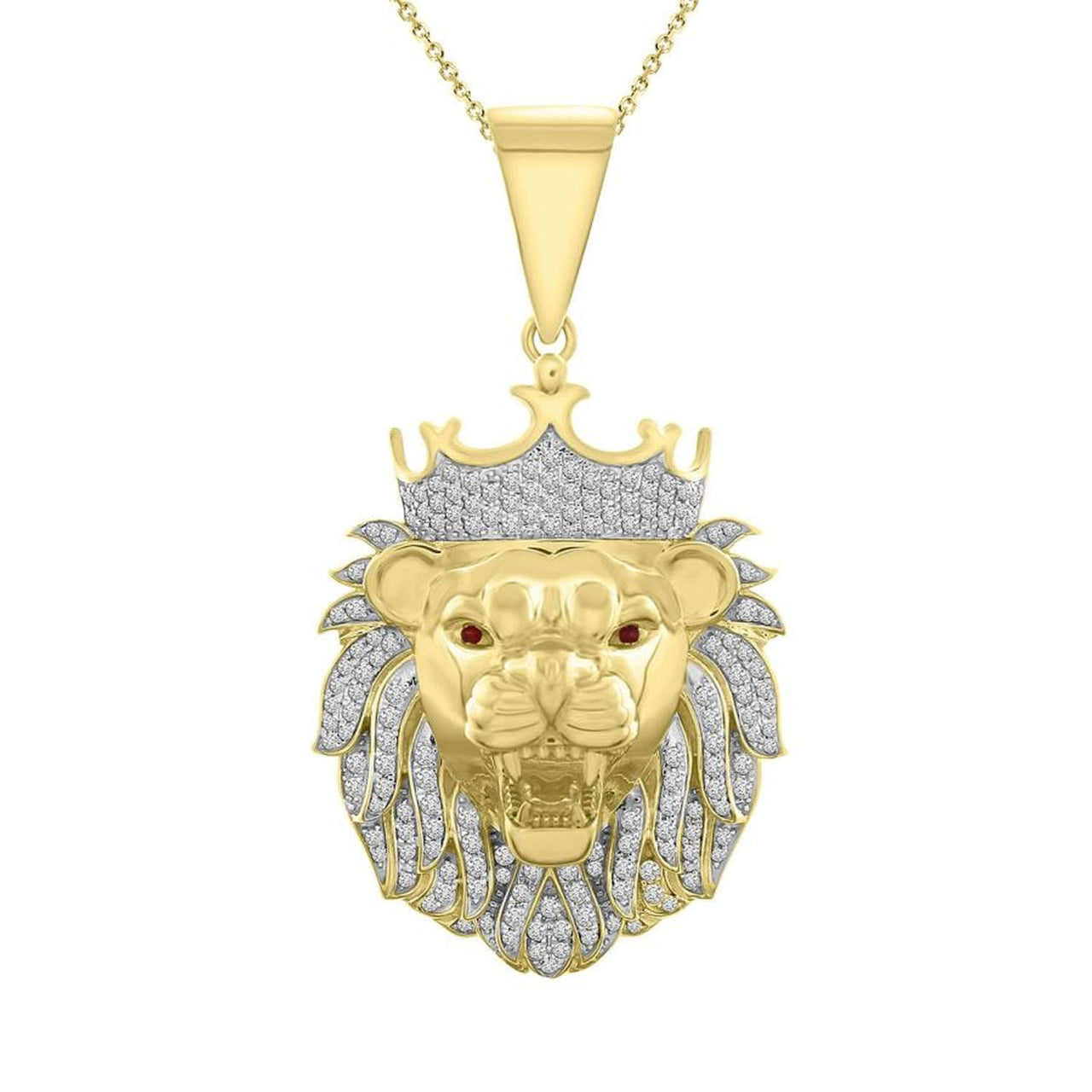 MEN'S CHARM 1 CT ROUND DIAMOND 10K YELLOW GOLD