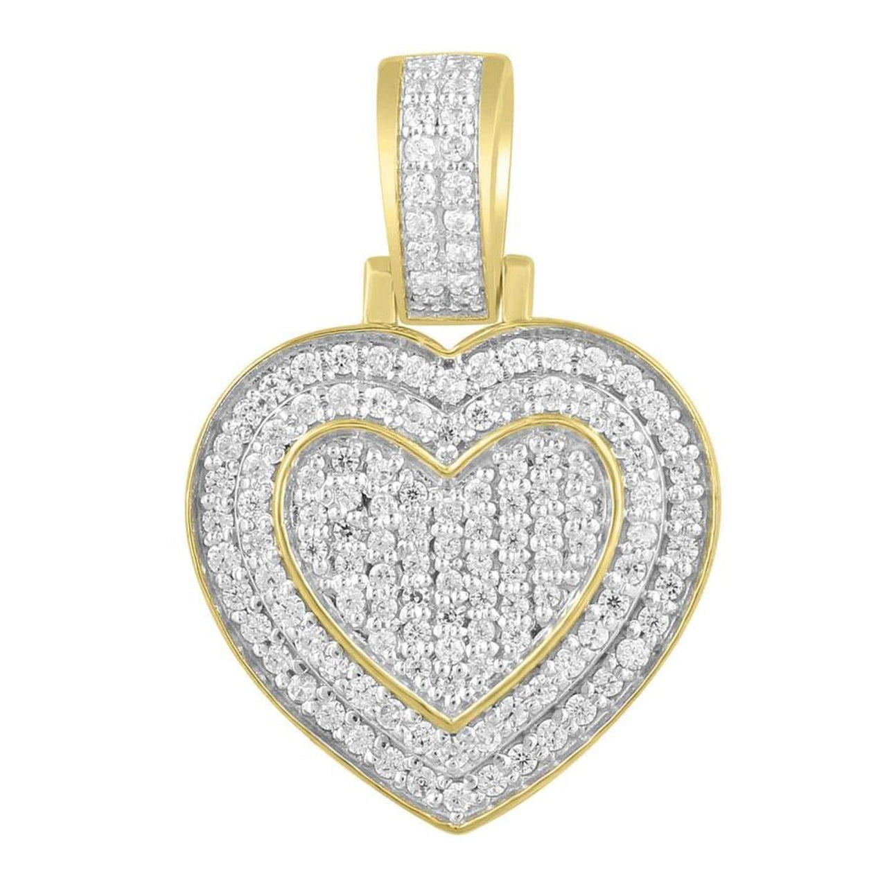 MEN'S CHARM 1/2 CT ROUND DIAMOND 10K YELLOW GOLD