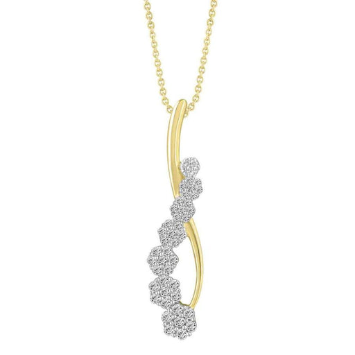 LADIES PENDANT 1/4 CT ROUND DIAMOND 10K YELLOW GOLD