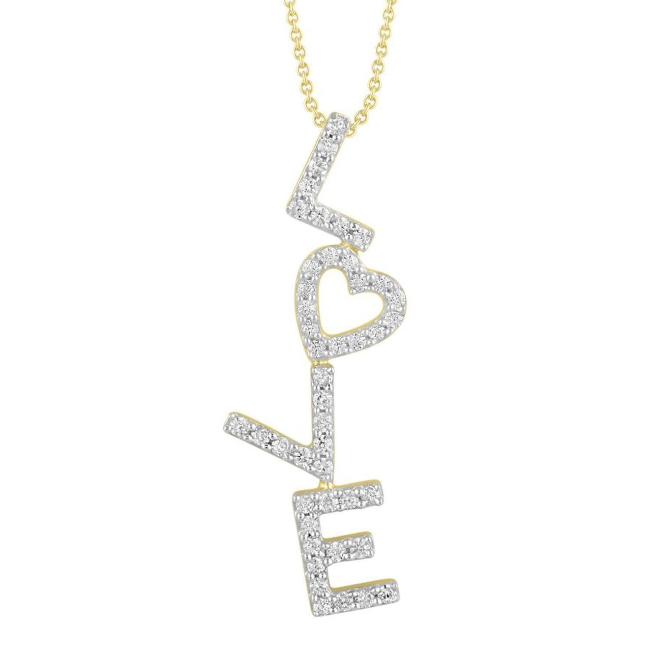 LADIES PENDANT 1/5 CT ROUND DIAMOND 10K YELLOW GOLD