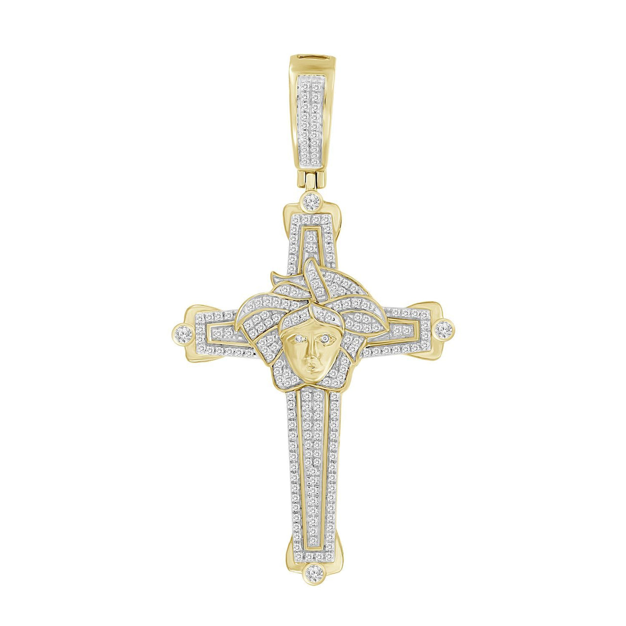 MEN'S CHARM 1/2 CT ROUND DIAMOND 10K YELLOW GOLD