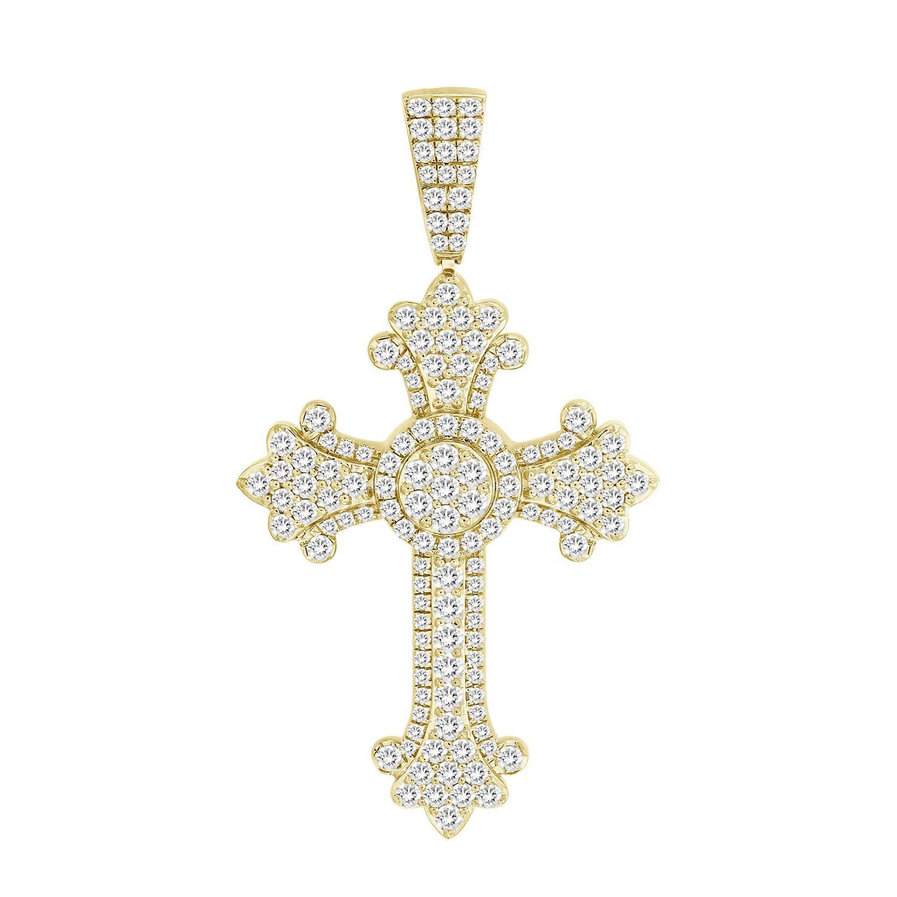 MEN'S CHARM 3 1/2 CT ROUND DIAMOND 10K YELLOW GOLD