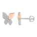 LADIES EARRING 1/5 CT ROUND DIAMOND 10K WHITE/ROSE GOLD