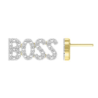 Thumbnail for UNISEX EARRINGS 1/6 CT ROUND DIAMOND 10K YELLOW GOLD